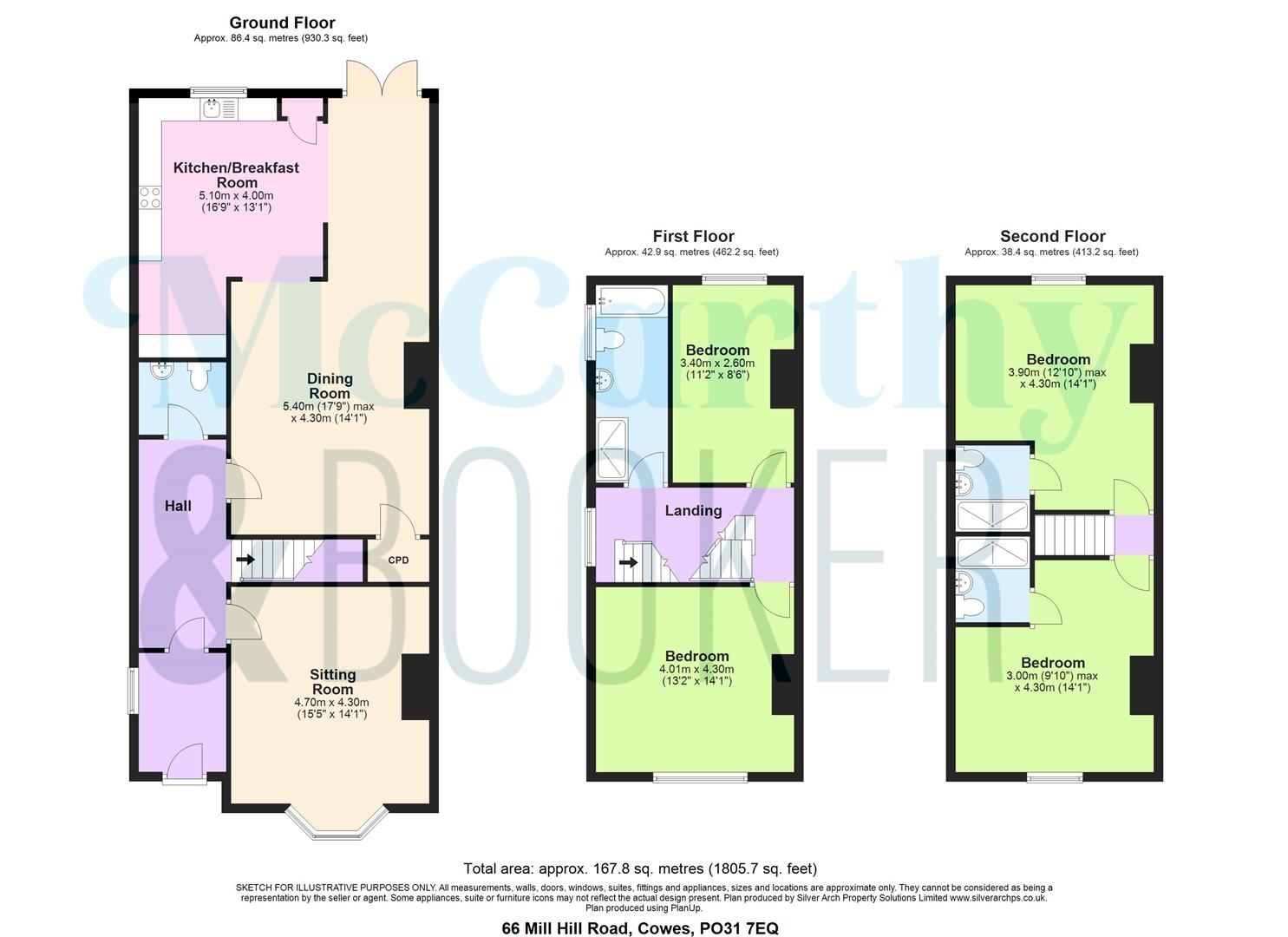 CHAIN FREE PERIOD PROPERTY - Mill Hill Road, Cowes floorplan